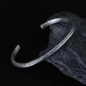 珊诗丽蛇形手镯男女生925银手镯蛇饰品个性银镯子复古