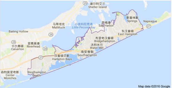 (纽约长岛汉普顿地形图)