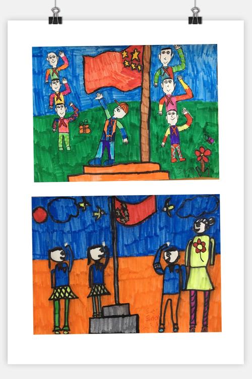 东安小学美术课开学第一幅学生作品