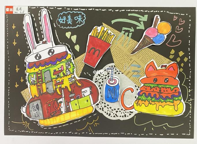 创意儿童画～汉堡的联想_汉堡_联想怎么样_儿童画_创意美术_少儿创意