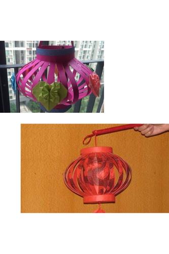 同学们利用了家里废弃物品制作了花灯,节约成本,独特有趣.