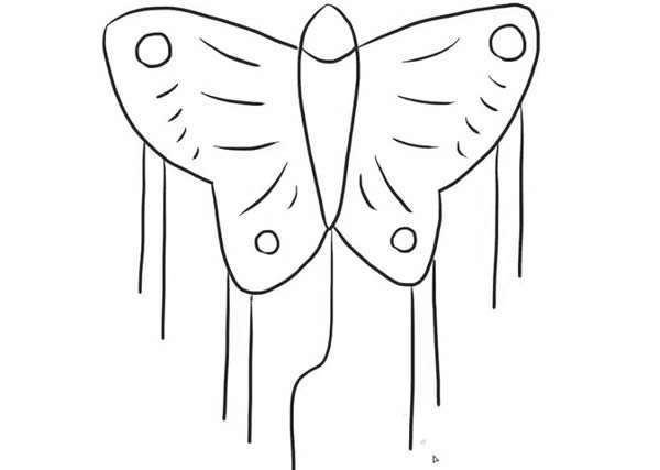 蝴蝶风筝简笔画