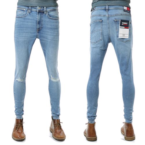 tommy jeans,Tommy Hilfiger tommy jeans 男士时尚做旧水洗破洞修身长裤牛仔裤 dm0dm10256