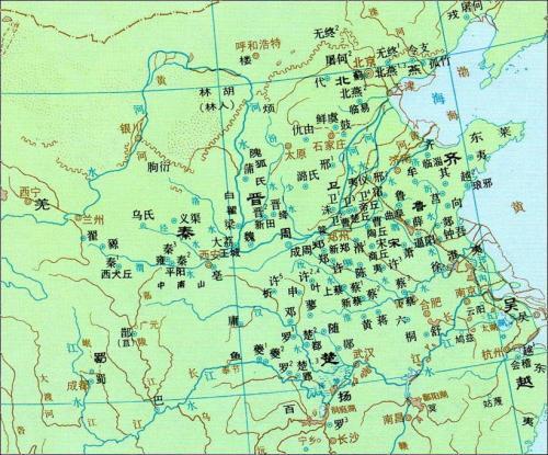 古代吴国和越国的大致范围?