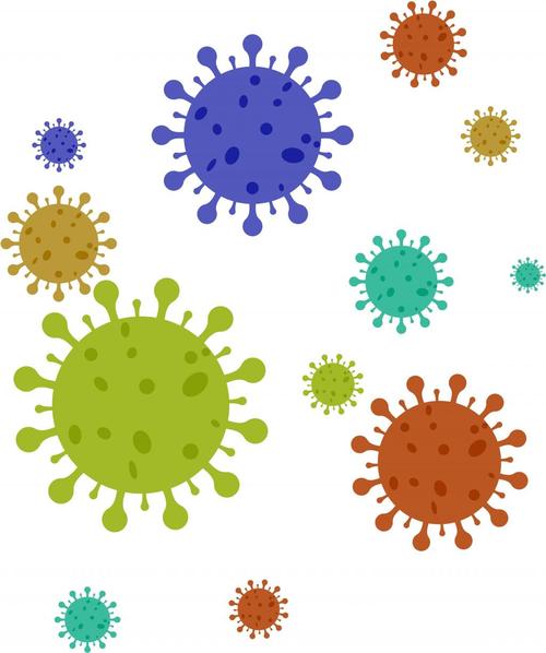 卡通新冠流感病毒