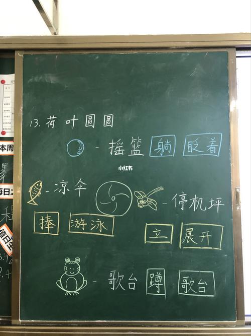 一年级部编版13.荷叶圆圆板书设计_设计_语文_小学语文_教育_小学教育