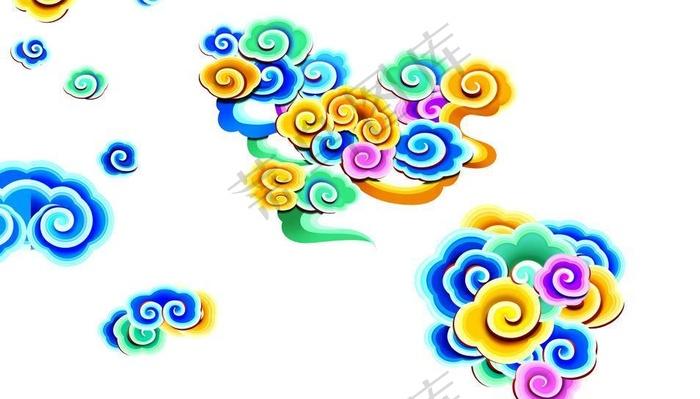 五彩祥云分层素材祥云五彩中式其他设计广告设计广告设计400dpitif