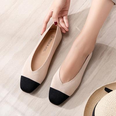 2018秋季新款单鞋女韩国东大门透气针织网面平底鞋舒适孕妇软底鞋