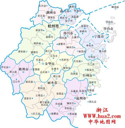 浙江省行政区划及区划地图