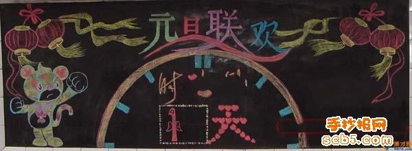 元旦联欢会黑板报设计图片