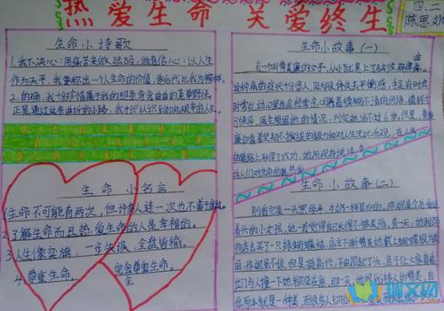 瑞文网 素材 手抄报 热爱生命手抄报图片   导语:"春蚕到死丝方尽