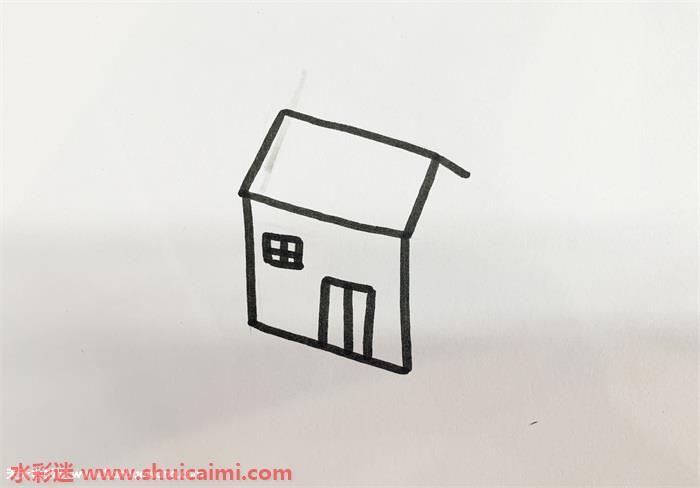 4,最后给小屋的墙壁