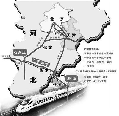 石济高铁以河北省石家庄市,山东省济南市两省会城市为始终点,横贯晋