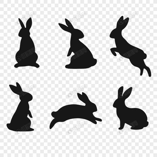 矢量剪影兔子