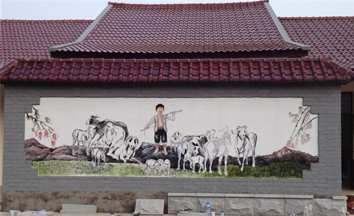 农家乐屏风 /成都墙绘  成都围墙彩绘