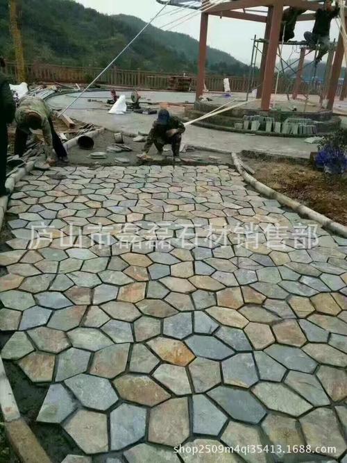天然青石板室内外铺地文化石园林人行道铺路石青石冰裂纹青石板