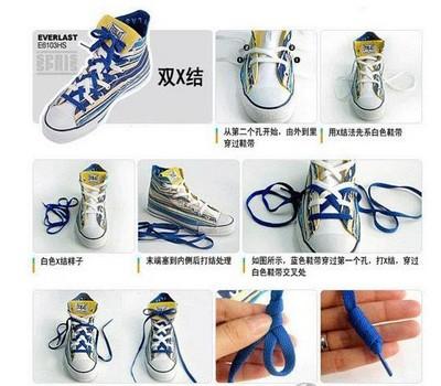 代理 鞋子    另外,如果是高帮鞋的话,又有不一样的鞋带绑法哦,接下来