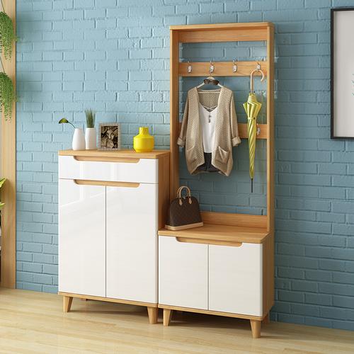 皇海家具北欧烤漆鞋柜挂衣柜简约现代门厅柜玄关柜多功能隔断衣帽架对