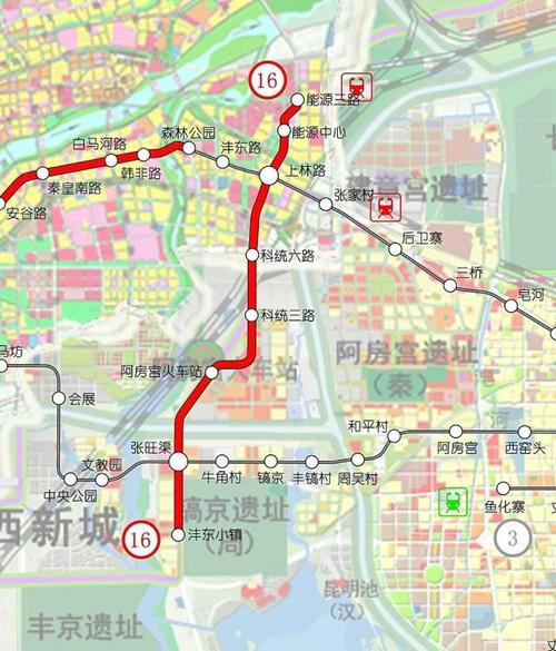 下面是西安地铁15号线的路线,此线路非常富有"北京特色"(以后也可以