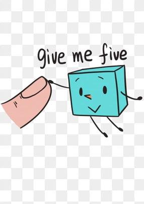 表情give me five 卡通蓝色小方格, 表情包, 卡通蓝色小方格, five