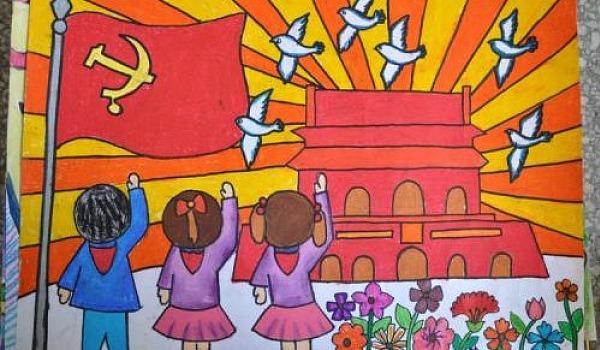 毛厍社区"三会一课"--"红领巾心向党"亲子环保纸袋绘画比赛