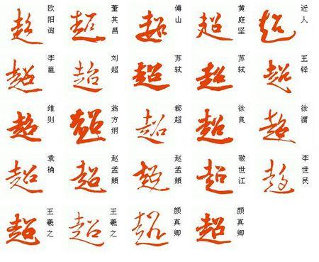 超字行书怎么写