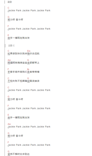 《水手公园》吉他谱_gala_c调简单版弹唱谱_高清和弦图谱_第2页