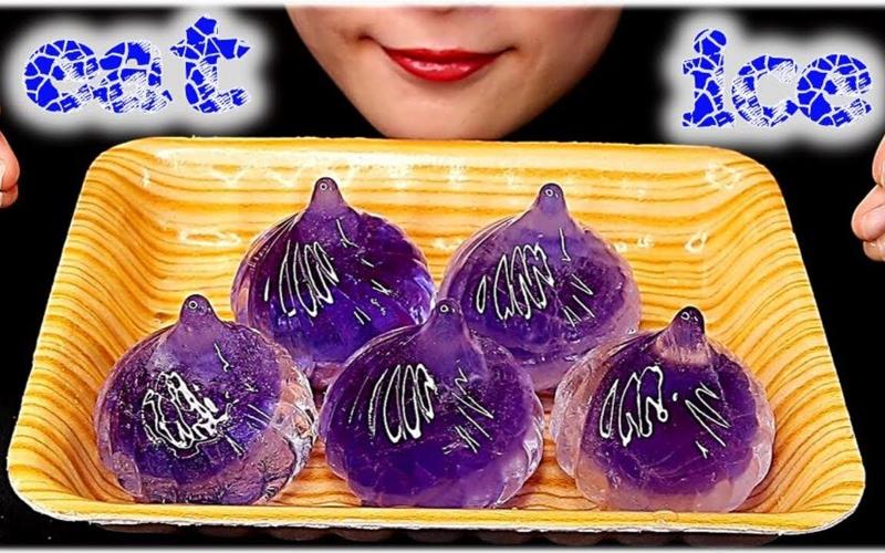 eatice吃冰达人同款紫色包子冰空心冰咬开爆汁巨过瘾绝妙吃冰听不一样