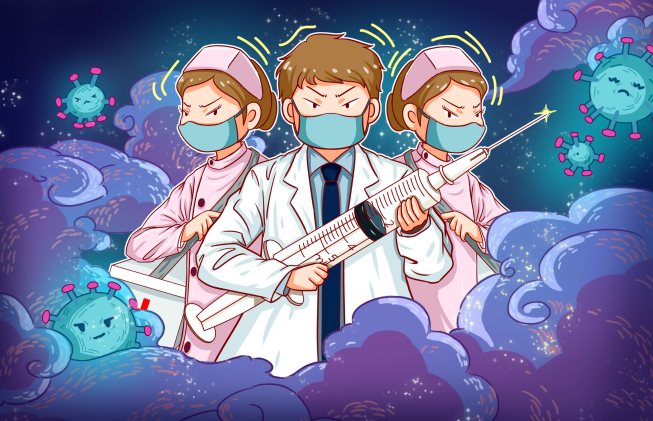 动漫时讯众志成城对抗疫情抗击疫情漫画作品抗击病毒的医生