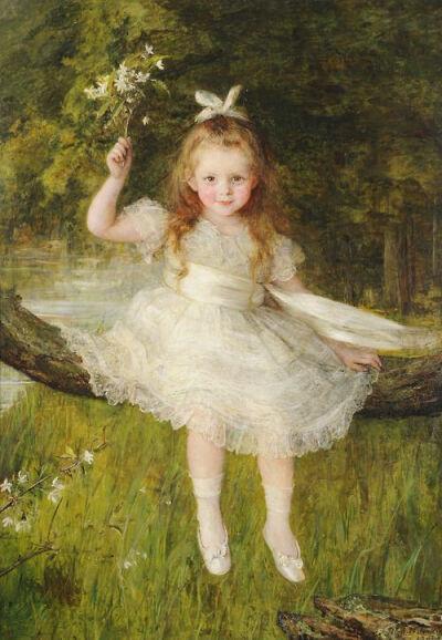 油画中的小天使