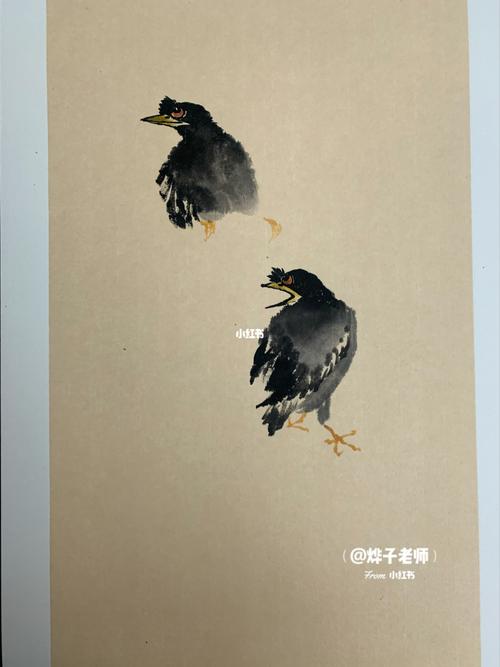 国画写意八哥画法步骤·高瞻_国画_文化_绘画