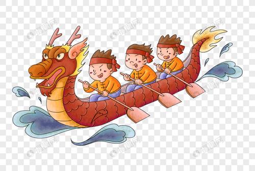 免抠元素 手绘/卡通元素 赛龙舟.psd