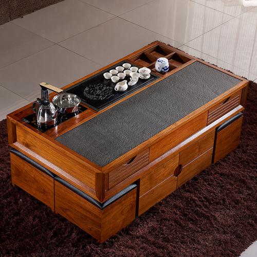 火烧石功夫茶几大理石泡茶桌椅组合茶台加高办公多功能茶台茶艺桌