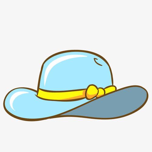 卡通蓝色的沙滩遮阳帽