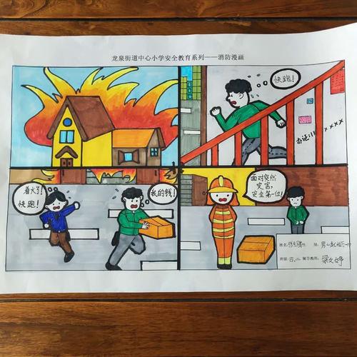 《关注消防,珍爱生命》 龙泉街道中心小学龙泉路校区消防安全教育漫画