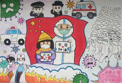 "童心共绘·抗击疫情",未成年人用笔说"画"