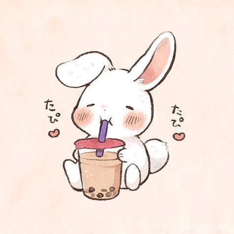 插画师mokarooru笔下的水彩软萌小兔,太可爱了