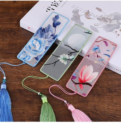 自绣材料包古风苏绣丝带绣生日礼物花雅清书签含教程欧根纱材料包绣绷