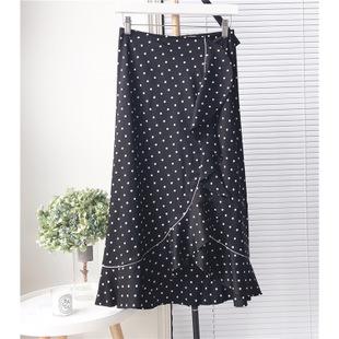 荷叶边半身裙波点