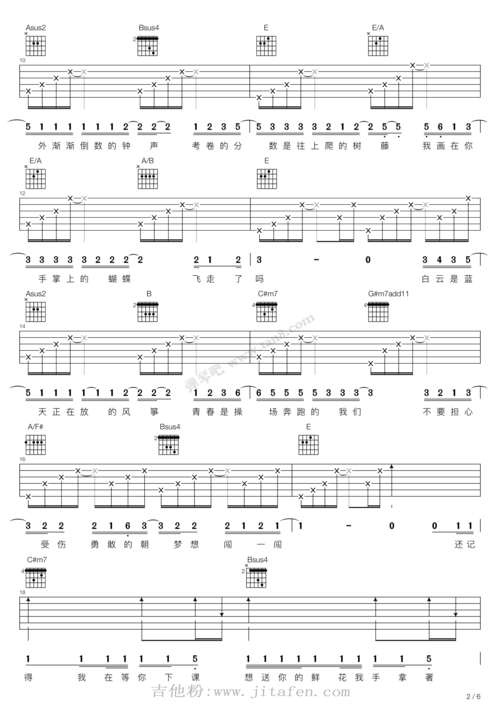 剩下的盛夏(e调吉他版)