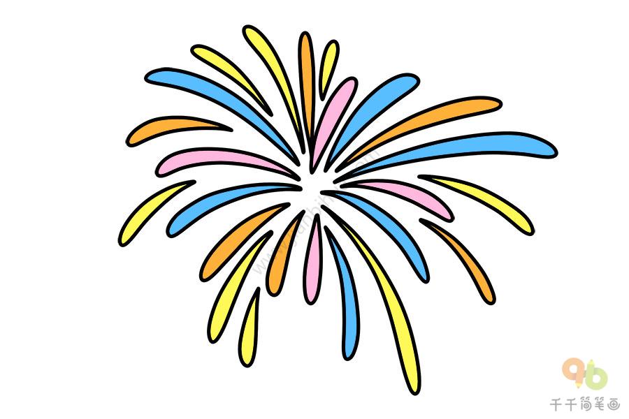 烟花简笔画怎么画