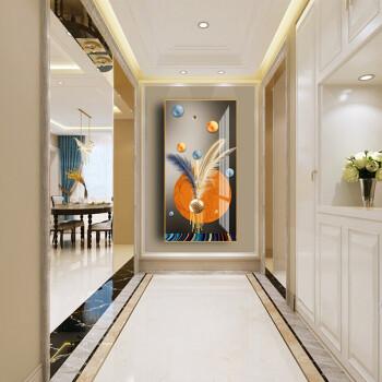 八千羽baqianyu玄关装饰画走廊过道挂画简约抽象轻奢晶瓷画入户进门