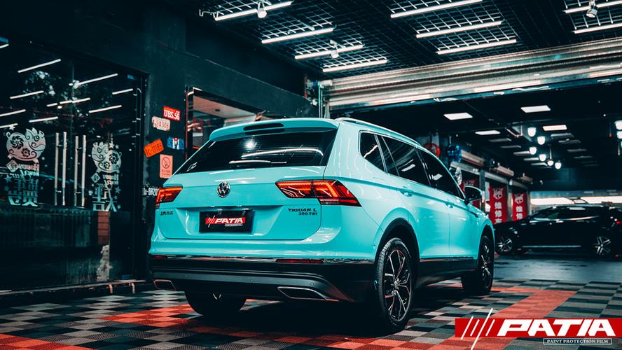 南昌汽车改色贴膜大众途观l蒂芙尼蓝改色贴膜成品图