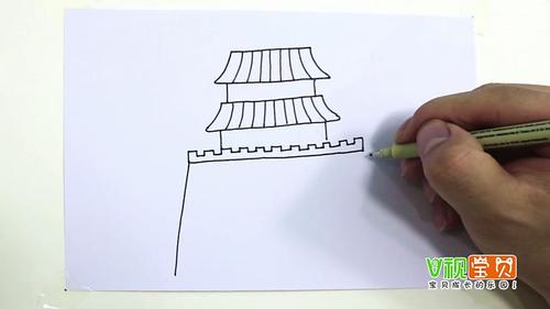 简笔画教程 古城楼这样画真简单