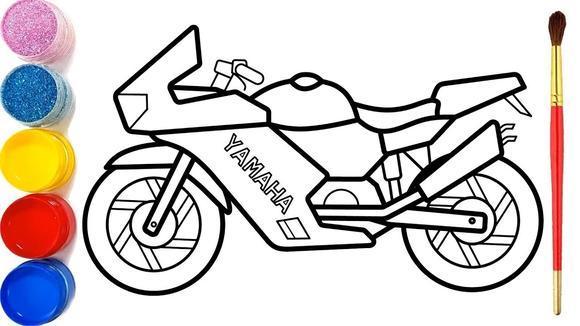 早教简笔画:画摩托车玩玩