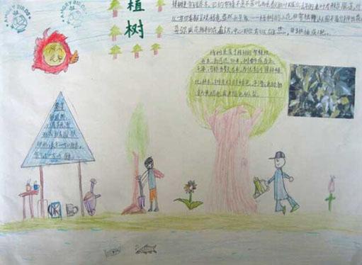植树节小学生手抄报三年级