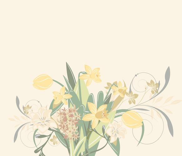 抽象水仙花手绘背景图片