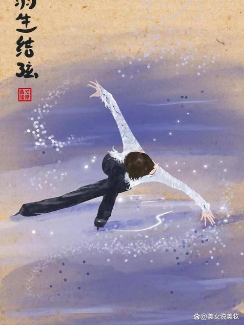 插画|冬奥 羽生结弦容颜如玉,身姿如松.