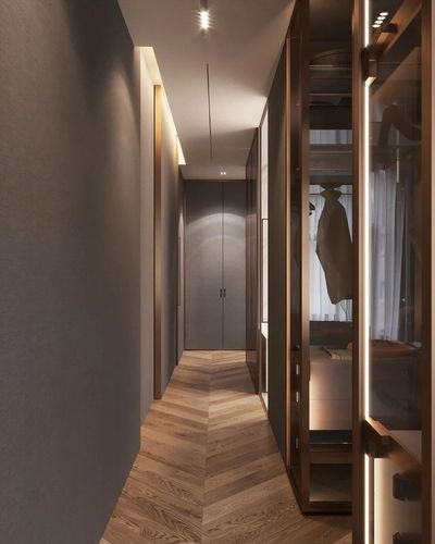 美式风别墅楼道装修效果图 135㎡美式风格过道装修效果图