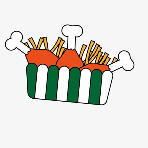 纯手绘卡通炸鸡装饰海报设计素材